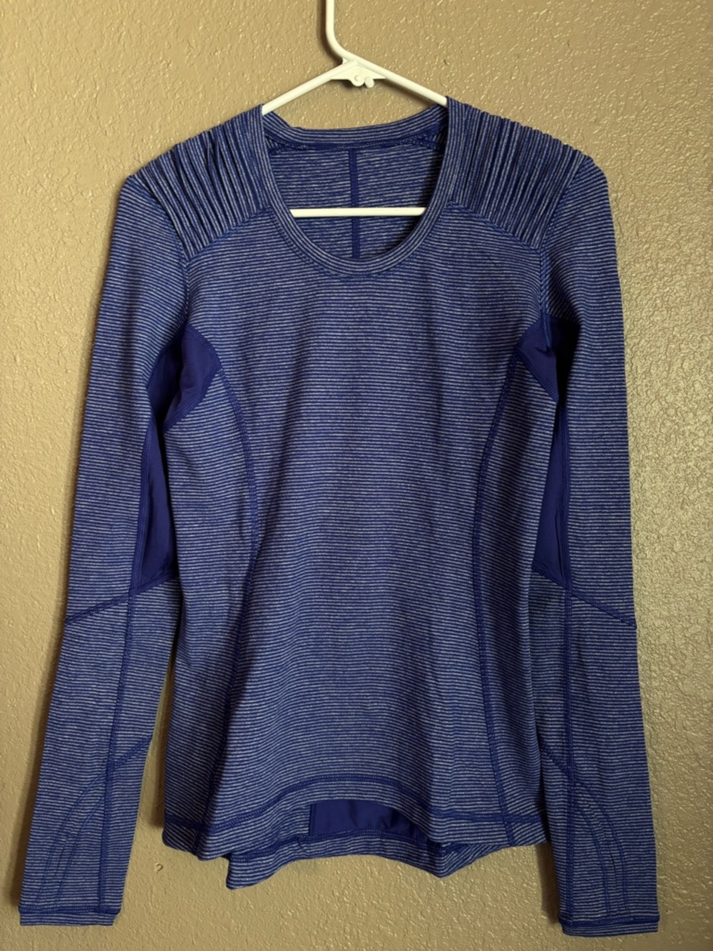 lululemon athletica Striped Performance Long Sleeve Top - Blue